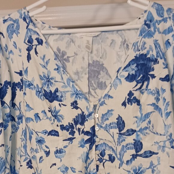 #11 3/$18 - H&M Blue/White Short Sleeve Top Size M - Picture 4 of 6